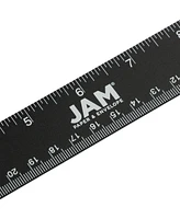 Jam Paper Strong Aluminum Ruler - 12" - Metal Ruler with Non-Skid Cork Backing