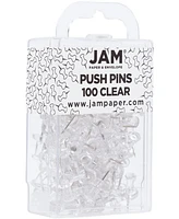 Jam Paper Colorful Push Pins - Pushpins - 100 Per Pack