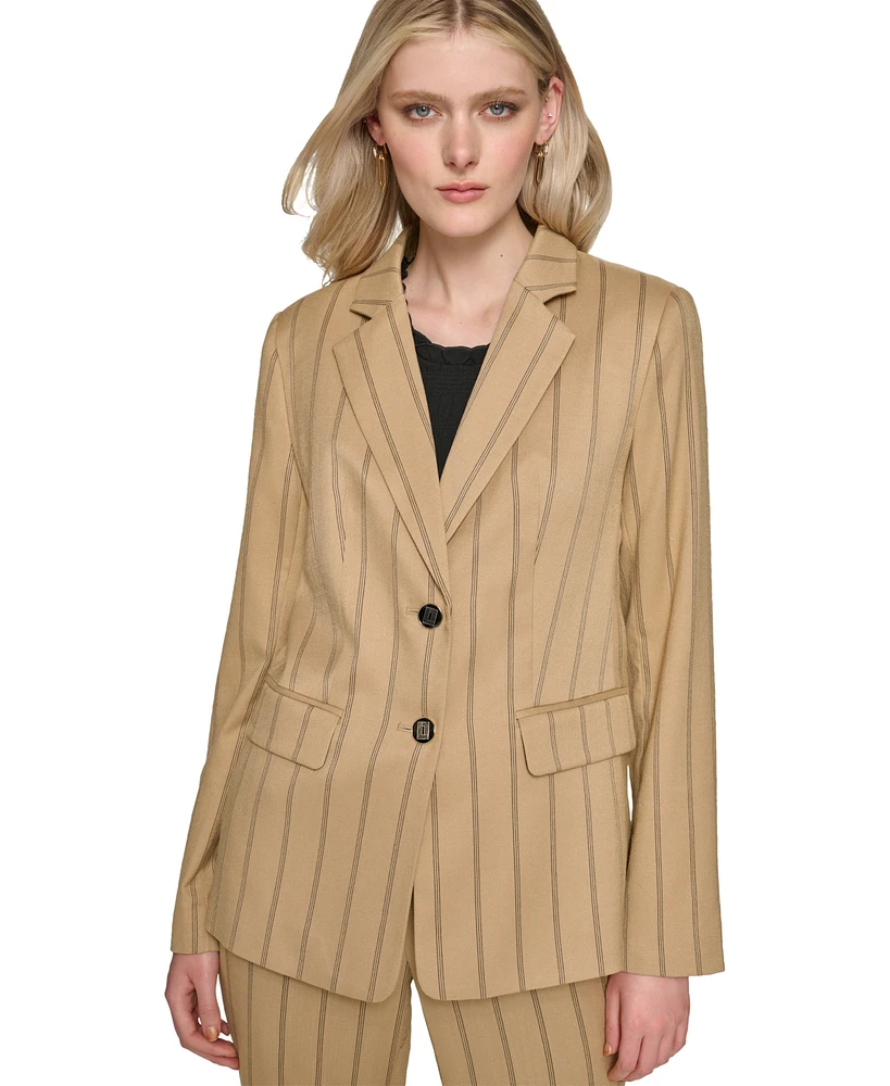 Karl Lagerfeld Women's Striped Two-Button Blazer