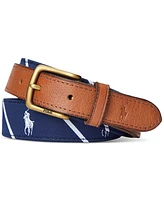 Polo Ralph Lauren Men's Leather-Trim Belt