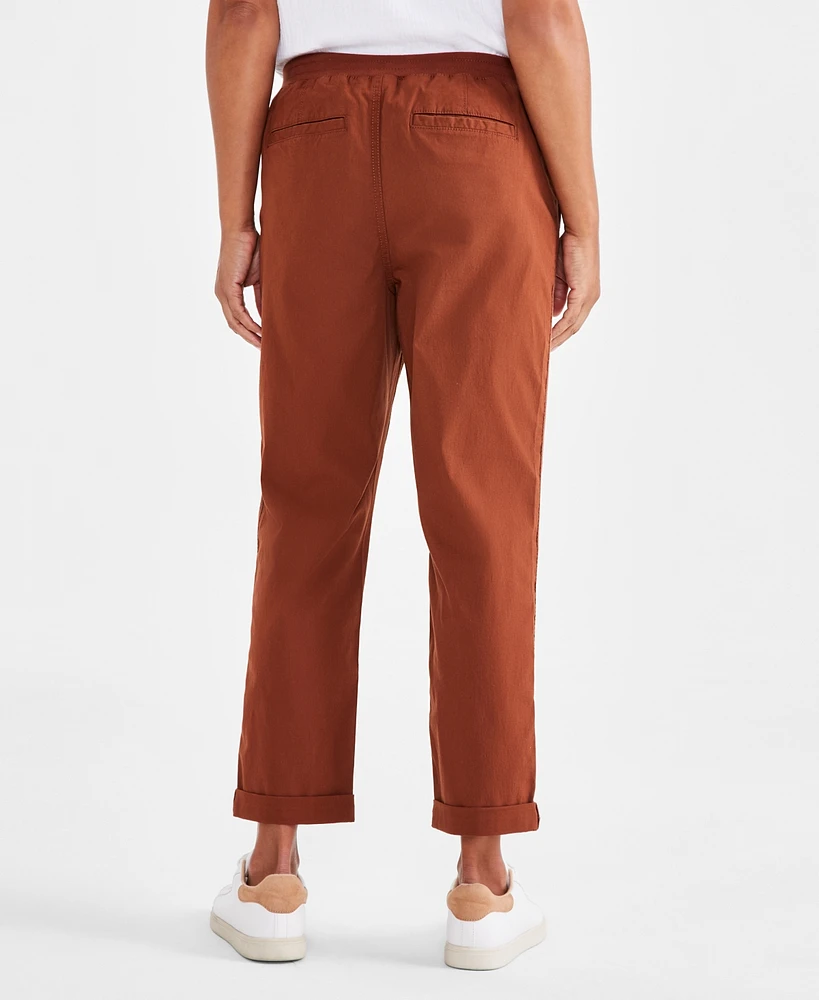 Style & Co Women's Floral-Embroidered Pull-On Pants, Created for Macy's