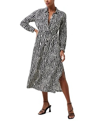 French Connection Women's Seine Delphine Zebra-Print Midi Dress
