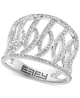 Diamond Openwork Curved Ladder Ring (3/4 ct. t.w.) in 14k White Gold