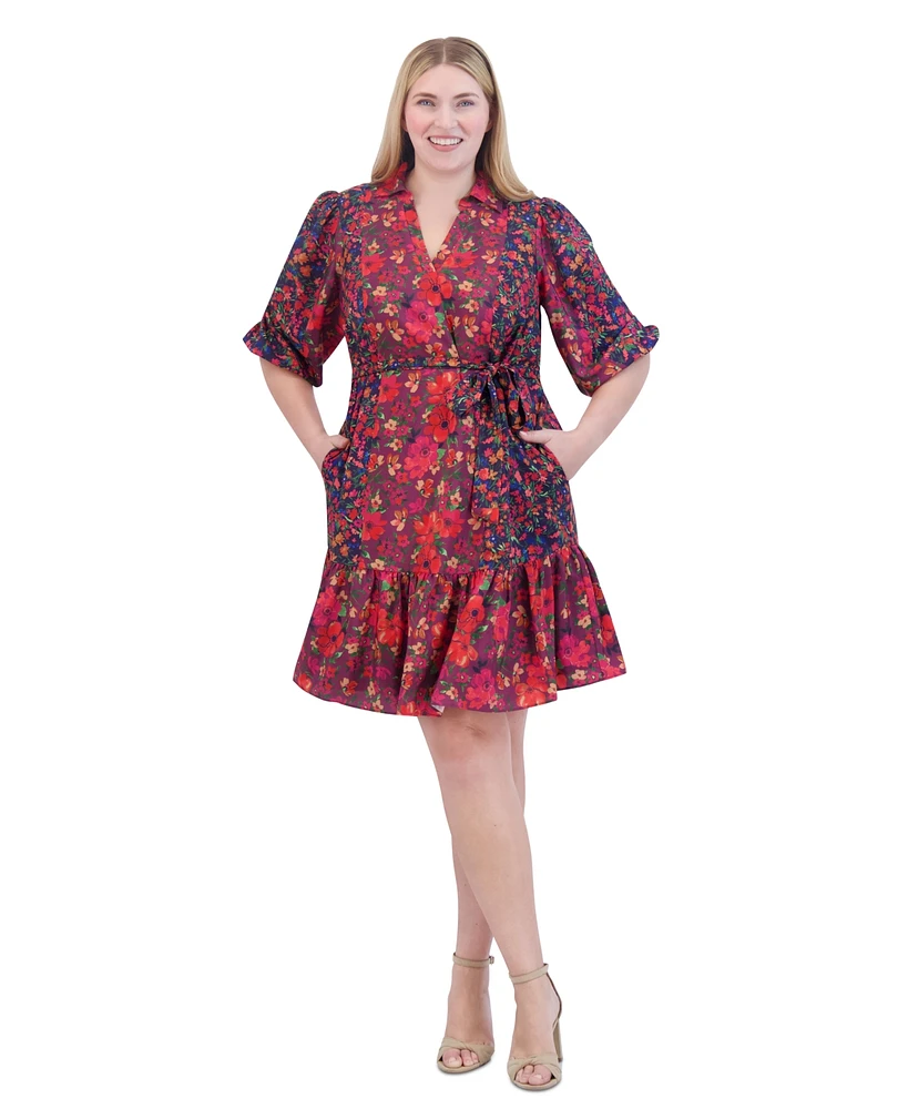 Jessica Howard Plus Floral-Print Fit & Flare Dress