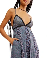 Free People Women's Forever Time Mixed-Print Back-Cutout Dress