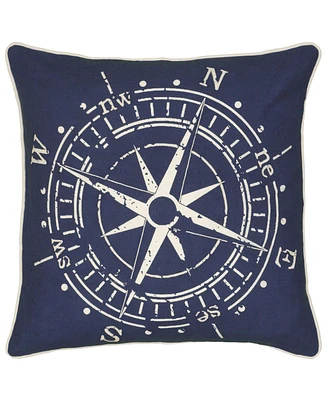 Rizzy Home Compass Polyester Filled Decorative Pillow, 18" x 18"