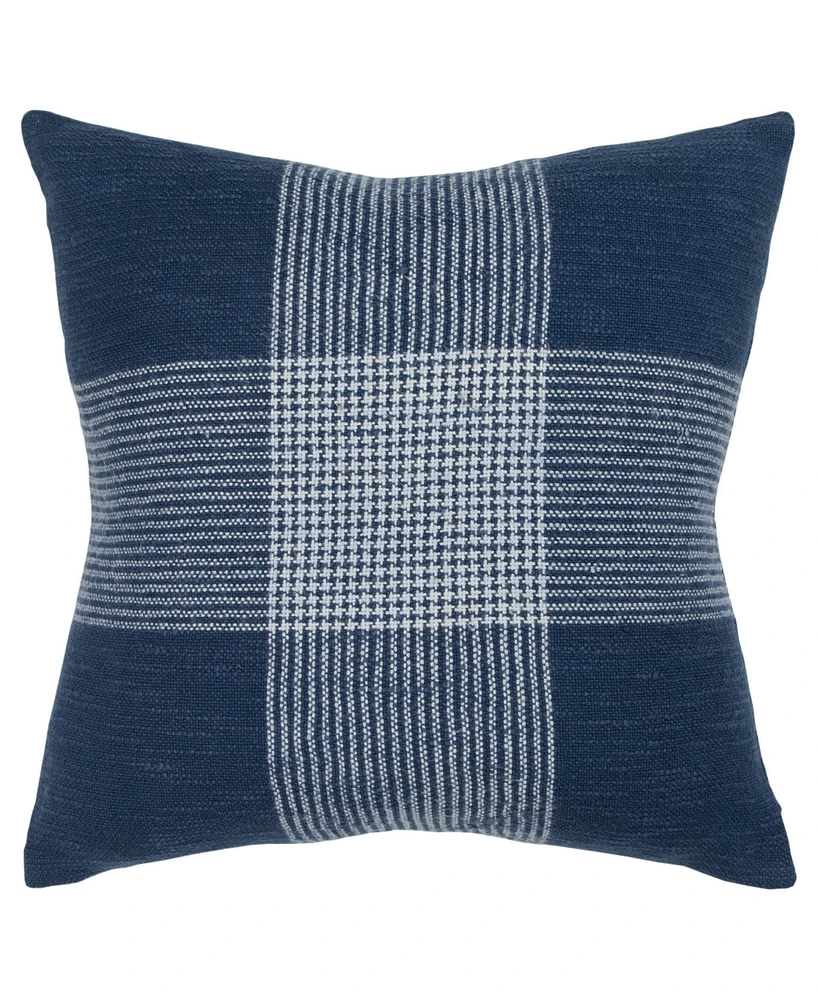 Rizzy Home Plaid Polyester Filled Decorative Pillow, 20" x