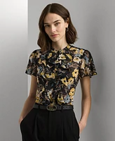 Lauren Ralph Lauren Women's Ruffled Floral Blouse