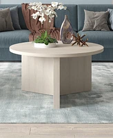 Hudson & Canal Anders 32" Wide Round Coffee Table in Alder White