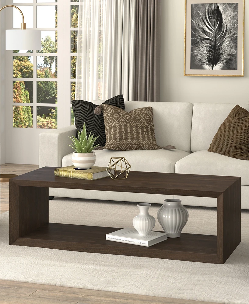 Hudson & Canal Osmond 58" Wide Rectangular Coffee Table in Alder