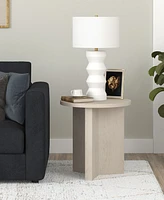 Hudson & Canal Anders 20" Wide Round Side Table in Alder White