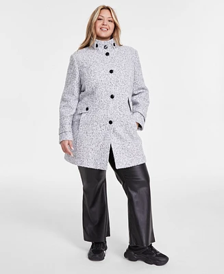 Maralyn & Me Trendy Plus Single-Breasted Boucle Walker Coat