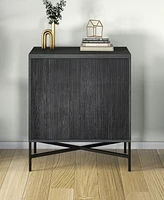 Hudson & Canal Brighton 28" Wide Rectangular Accent Cabinet in Charcoal Gray