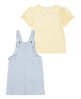 Levi's Little Girls Puff Sleeve Tee and Skirtall Set