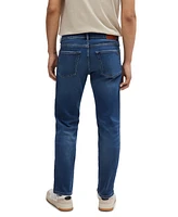 Boss by Hugo Men's Blue Soft-Motion Regular-Fit Jeans