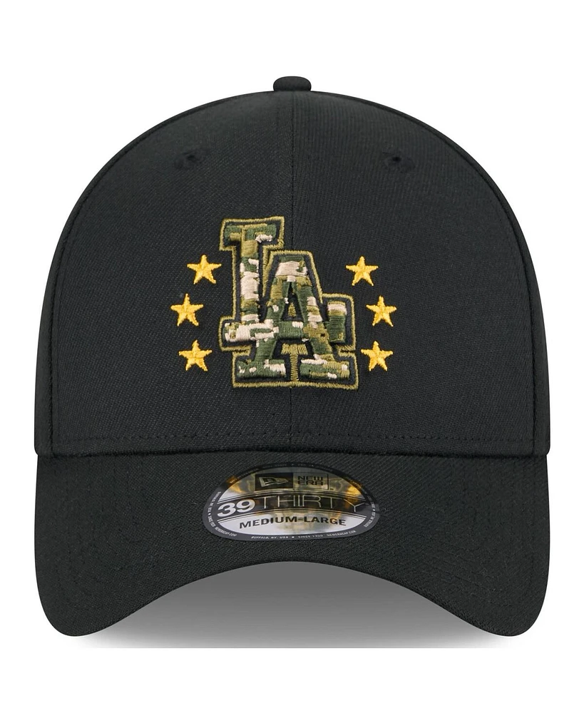 New Era Men's Black Los Angeles Dodgers 2024 Armed Forces Day 39THIRTY Flex Hat