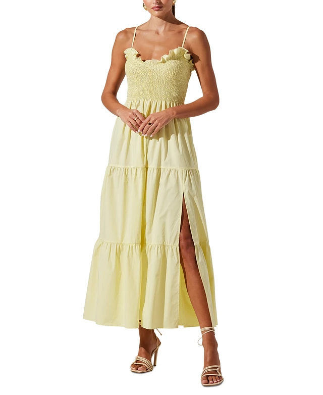 strapless open back dress Emese Floral Cutout Maxi Dress