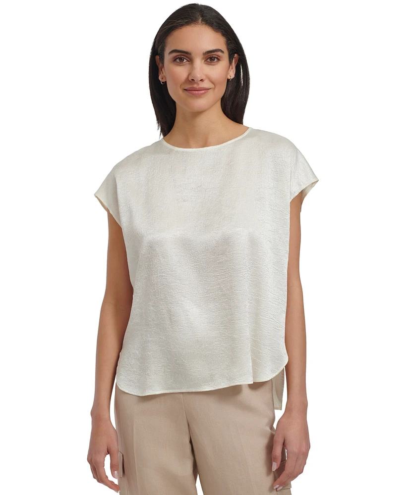 Calvin Klein Women's Cap-Sleeve Crewneck Top