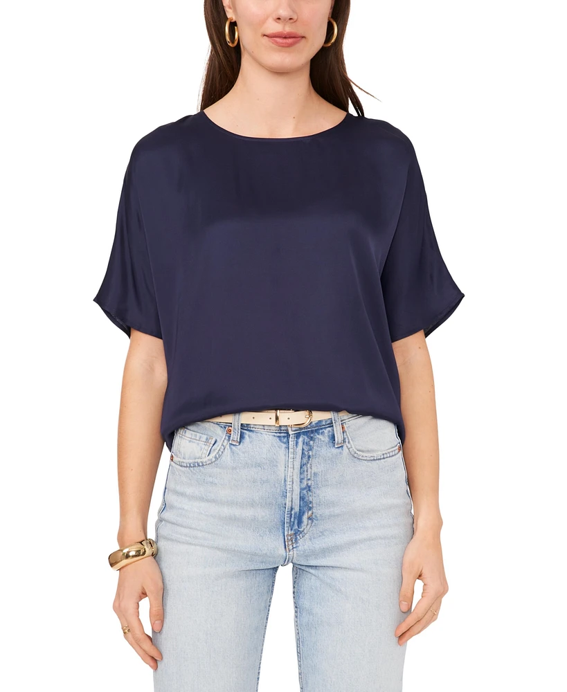 Vince Camuto Women's Satin Dolman-Sleeve Top