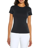 Three Dots Women's Short Sleeve Crewneck T-Shirt