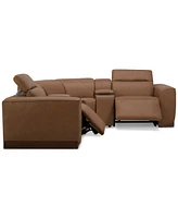 Lovro 5-Pc. Leather Sofa with 2 Power Motion Chairs & Consoles, Created for Macy's