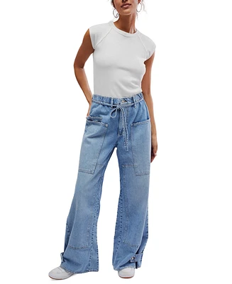Free People Crvy Women's Outlaw Cotton Wide-Leg Jeans