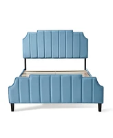 Diana 56" Fabric Upholstered Channel Tufted with Adjustable Headboard Heights Full Bed, Created for Macy's