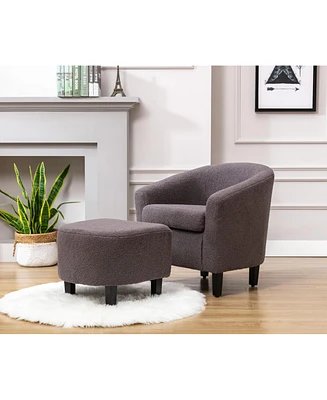 Benton 27" Fabric Barrel Chair and Ottoman, Created for Macy's