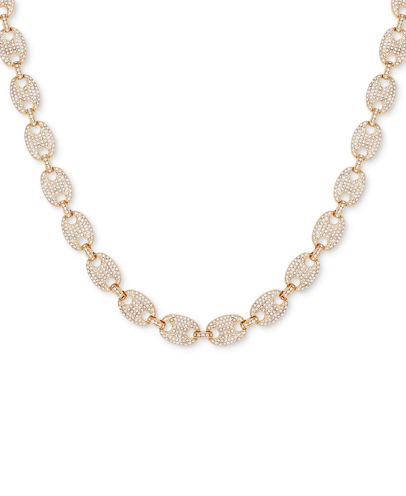 Guess Gold-Tone Pave Link Statement Necklace