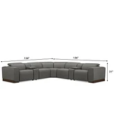 Lovro 7-Pc. Leather Sectional with 3 Power Motion Chairs & 2 Consoles, Created for Macy's