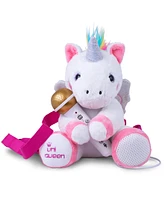 Singing Machine Plush Toy Sing Along Backpack with Microphone, Speaker, Songs, Sound Effects, UniQueen