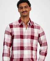 Sun + Stone Men's Burke Regular-Fit Plaid Button-Down Shirt, Created for Macy's