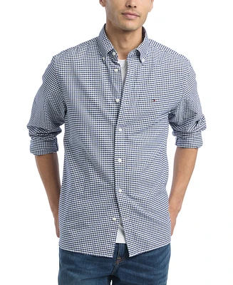 Tommy Hilfiger Men's Gingham Long Sleeve Button-Down Oxford Shirt