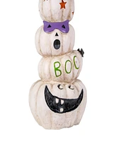 National Tree Company 47" Stacked White Halloween Jack-o-Lanterns