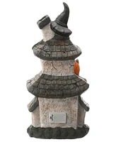 National Tree Company 18" Pre-Lit Multilevel Haunted House Decoration, Led Lights, Halloween Collection