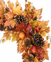 National Tree Company 30" Harvest Maple Leaves Corner Swags, Set of 2