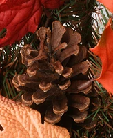 National Tree Company 36" Pre-Lit Artificial Autumn Wreath, Decorated with Gourds, Pinecones, Maple Leaves, Berry Clusters and Lights, Autumn Collecti