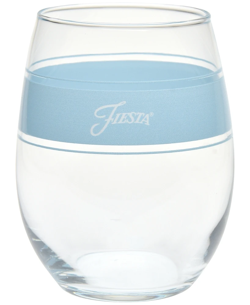 Fiesta Sky Frame 15-Ounce Stemless Wine Glass Set of 4