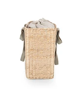 Picnic Time Parisian Woven Seagrass Insulated Tote Bag