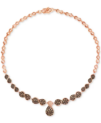 Le Vian Chocolate Diamond & Vanilla Diamond 17" Statement Necklace (5-3/8 ct. t.w.) in 14k Rose Gold