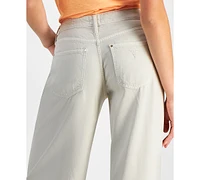 Guess Women's Embellished Mid Rise Wide Leg Jeans