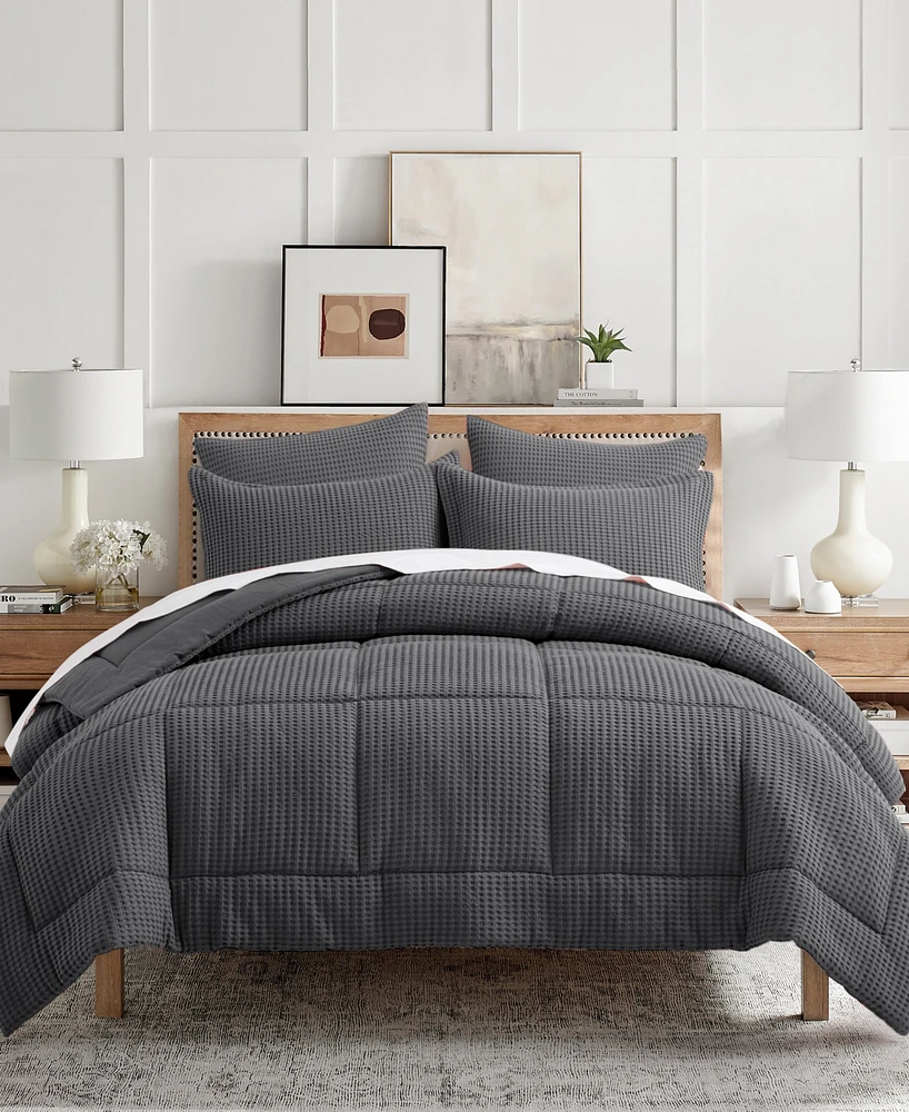 Levtex Mills Waffle Textured 3-Pc. Comforter Set, Full/Queen