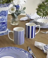 Spode Blue Italian Steccato Narrow Stripe Mugs, Set of 4