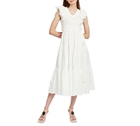 En Saison Women's Amaya Cotton Flutter-Sleeve Midi Dress