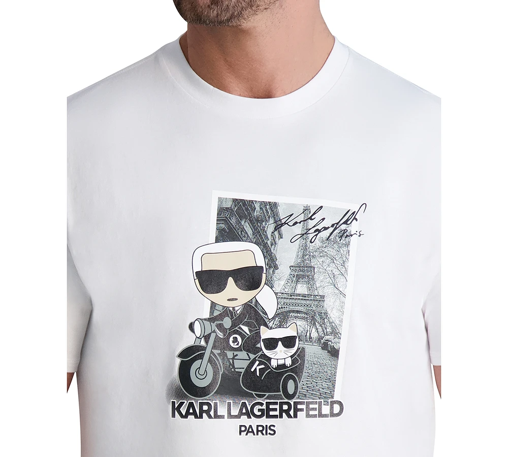 Karl Lagerfeld Paris Men's Cotton & Choupette Graphic T-Shirt