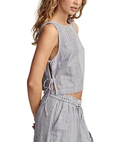 Lucky Brand Women's Linen-Blend Striped Beach Tank Top