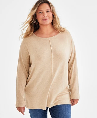 Style & Co Plus Knit Seam-Front Tunic Top