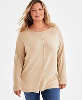 Style & Co Plus Knit Seam-Front Tunic Top