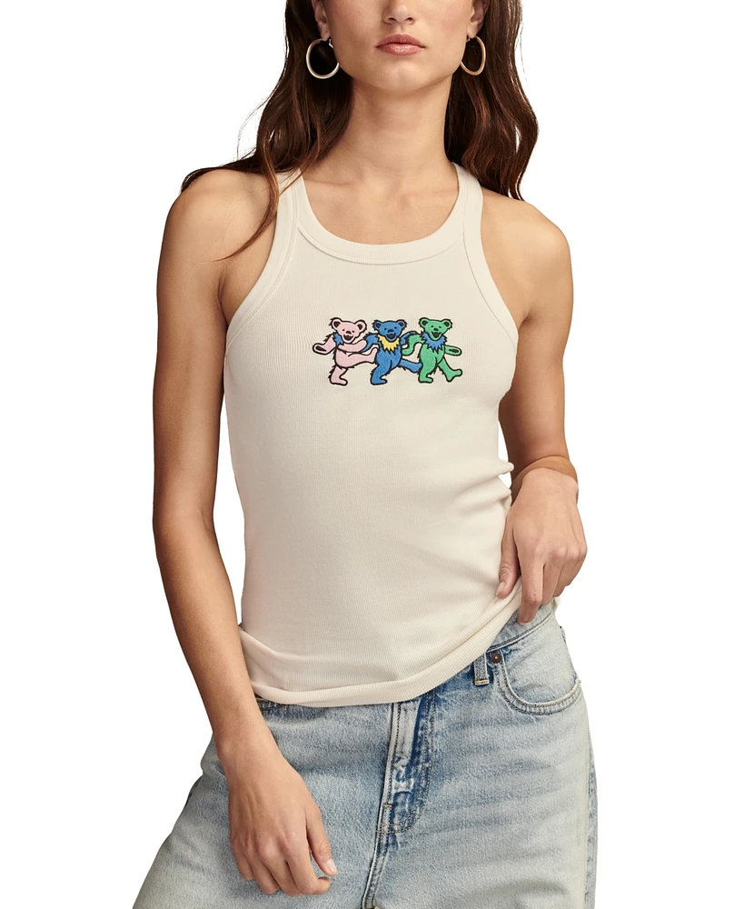 Lucky Brand Women's Grateful Dead Rib Embroidered Tank Top