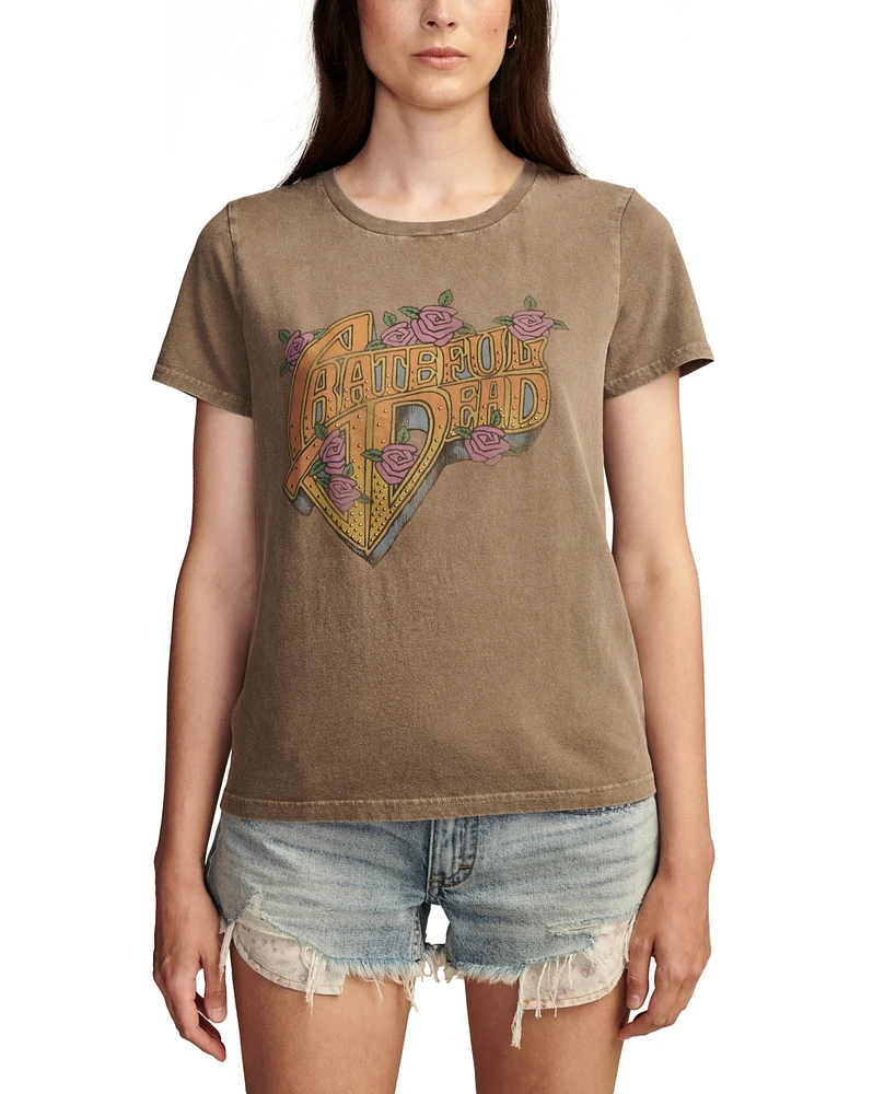 Lucky Brand Women's Studded Grateful Dead Classic Crewneck T-Shirt